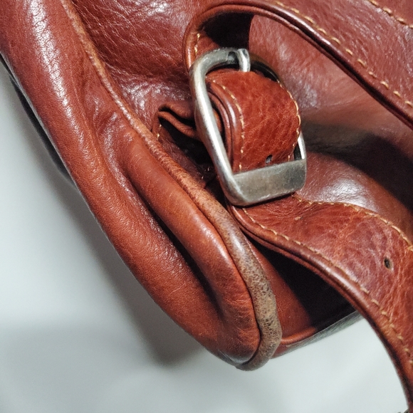 Wilson's Leather Mini Bookbag Distressed Brown Carry Handle - Picture 12 of 14